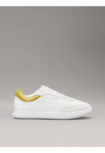 Tenis Blanco De Cuero De Perfil Bajo Calvin Klein