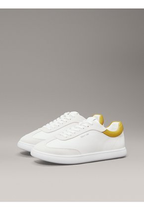 Tenis Blanco De Cuero De Perfil Bajo Calvin Klein