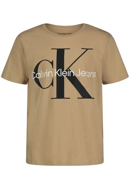 Camiseta Para Niño Con Logo Chocolate Calvin Klein