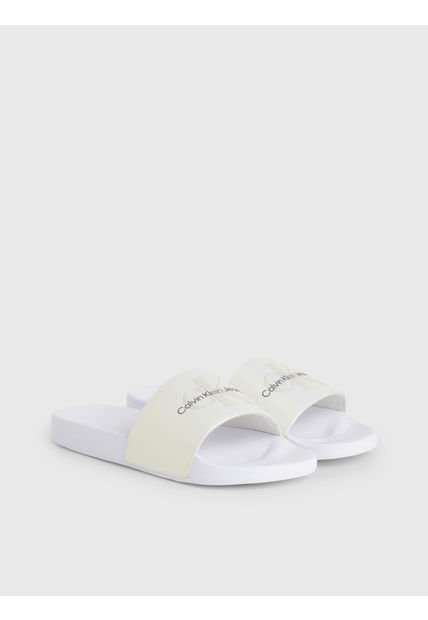 Sandalias Con Monograma Mujer Blanco Calvin Klein