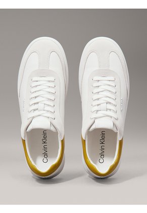 Tenis Blanco De Cuero De Perfil Bajo Calvin Klein