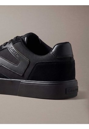 Tenis Negro De Corte Bajo Con Bandas Laterales Calvin Klein
