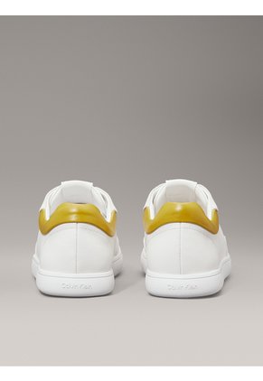 Tenis Blanco De Cuero De Perfil Bajo Calvin Klein