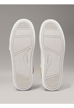Tenis Blanco De Cuero De Perfil Bajo Calvin Klein