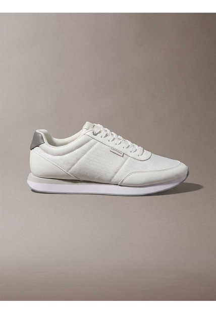 Tenis Blanco Retro Runner Con Estampado De Monograma Calvin Klein