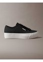Tenis Negro De Plataforma Con Estampado De Monograma Calvin Klein de Calvin Klein