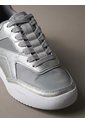 Tenis Gris Runner De Perfil Bajo Con Franjas Calvin Klein de Calvin Klein