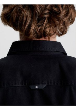 Camisa Holgada De Sarga Algodón Hombre Negro Calvin Klein