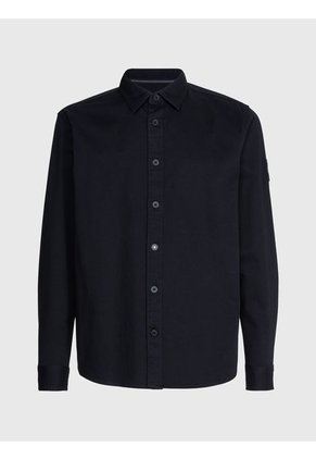 Camisa Holgada De Sarga Algodón Hombre Negro Calvin Klein