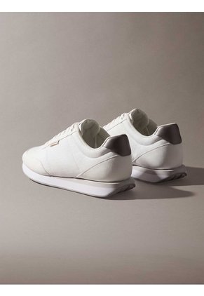 Tenis Blanco Retro Runner Con Estampado De Monograma Calvin Klein
