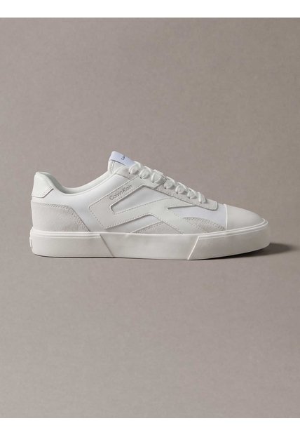 Tenis Blanco De Corte Bajo Con Bandas Laterales Calvin Klein