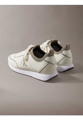 Tenis Beige Retro Runner De Cuero Calvin Klein