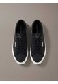 Tenis Negro De Plataforma Con Estampado De Monograma Calvin Klein de Calvin Klein