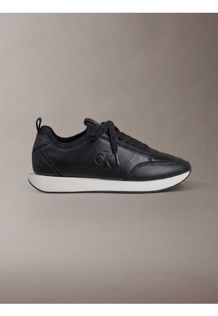 Tenis Negro Retro Runner De Cuero Calvin Klein