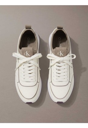Tenis Beige Retro Runner De Cuero Calvin Klein