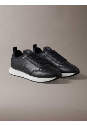 Tenis Negro Retro Runner De Cuero Calvin Klein
