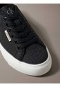 Tenis Negro De Plataforma Con Estampado De Monograma Calvin Klein de Calvin Klein