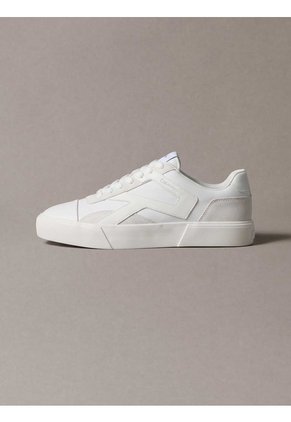 Tenis Blanco De Corte Bajo Con Bandas Laterales Calvin Klein