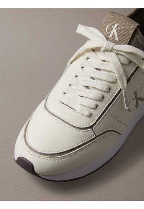 Tenis Beige Retro Runner De Cuero Calvin Klein