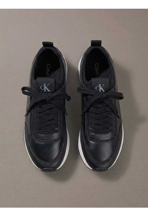 Tenis Negro Retro Runner De Cuero Calvin Klein