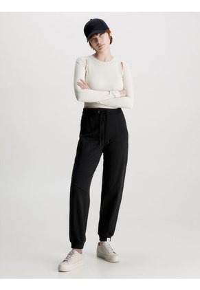 Pantalón De Chándal De Algodón Orgánico Mujer Negro Calvin Klein