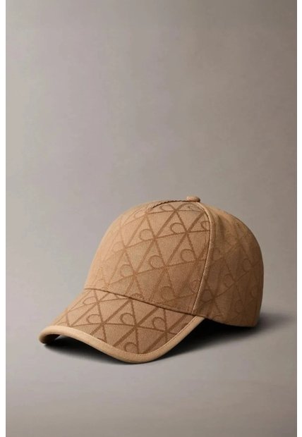 Gorra Beige En Jacquard De Emblema Calvin Klein