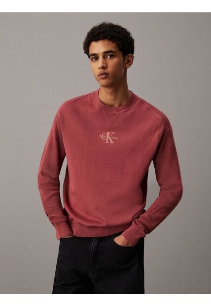 Saco Rojo Tejido Con Monograma Calvin Klein