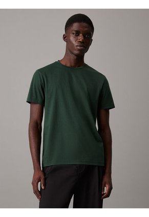 Camiseta Verde De Algodón Con Parche De Goma Calvin Klein