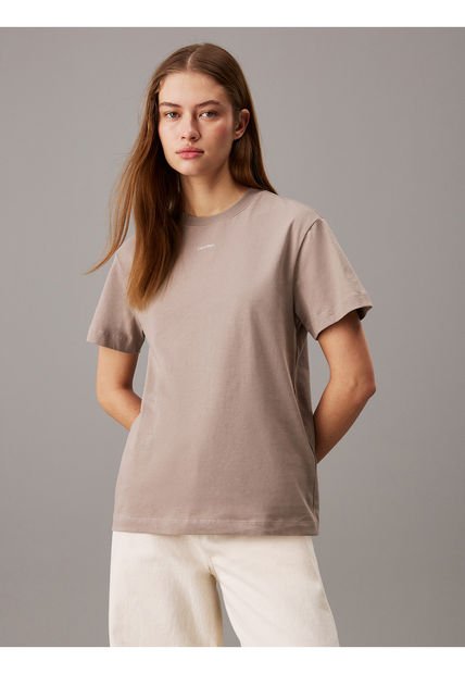 Camiseta Gris Con Logo Nano Calvin Klein