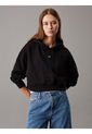 Buzo Negro Boxy Con Capota De Felpa De Algodón Calvin Klein de Calvin Klein