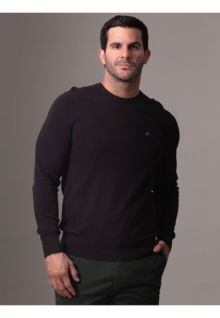 Saco Negro Tejido Structure Micro Pique Calvin Klein