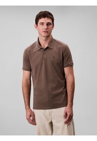 Polo Chocolate Con Monograma Bordado Calvin Klein Calvin Klein