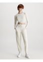 Pantalón De Chándal Holgado Con Logo Tape Mujer Beige Calvin Klein de Calvin Klein