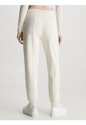 Pantalón De Chándal Holgado Con Logo Tape Mujer Beige Calvin Klein