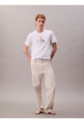 Camiseta Blanca Con Monograma Arcoíris - Pride Calvin Klein