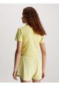 Camiseta De Punto De Canalé Con Insignia Mujer Amarillo Calvin Klein de Calvin Klein