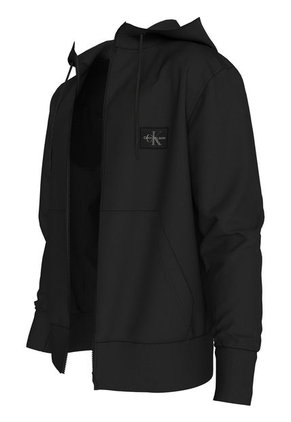Buzo Negro Con Capota Y Etiqueta Tejida Calvin Klein