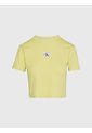 Camiseta De Punto De Canalé Con Insignia Mujer Amarillo Calvin Klein de Calvin Klein
