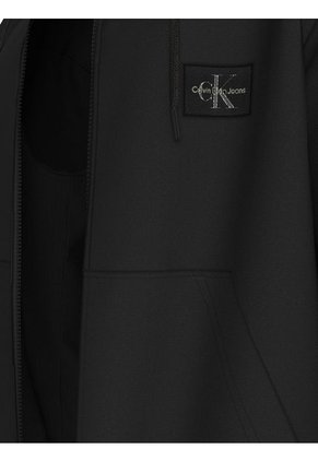 Buzo Negro Con Capota Y Etiqueta Tejida Calvin Klein