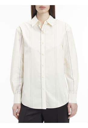 Camisa Blanca De Popelín De Algodón Calvin Klein