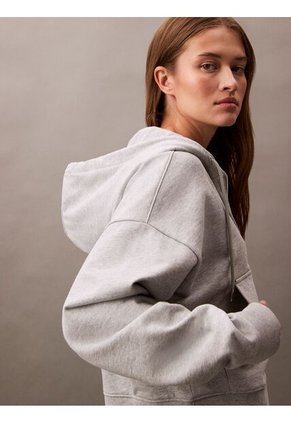 Buzo Gris Con Capota Y Cierre De Cremallera Calvin Klein