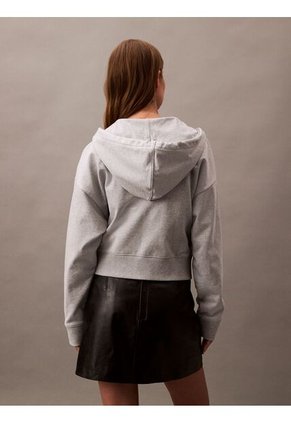 Buzo Gris Con Capota Y Cierre De Cremallera Calvin Klein