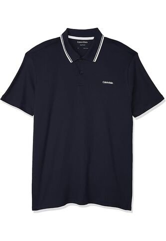 Polo Azul Con Ribete De Algodón Líquido Calvin Klein Calvin Klein