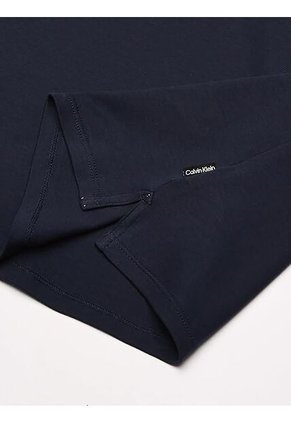 Polo Azul Con Ribete De Algodón Líquido Calvin Klein