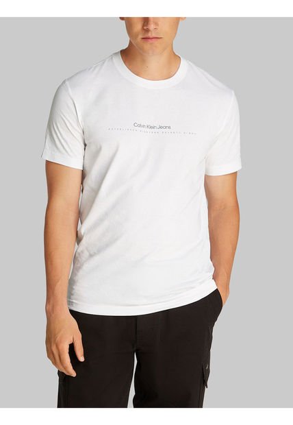 Camiseta Blanca Con Logo Pequeño Calvin Klein