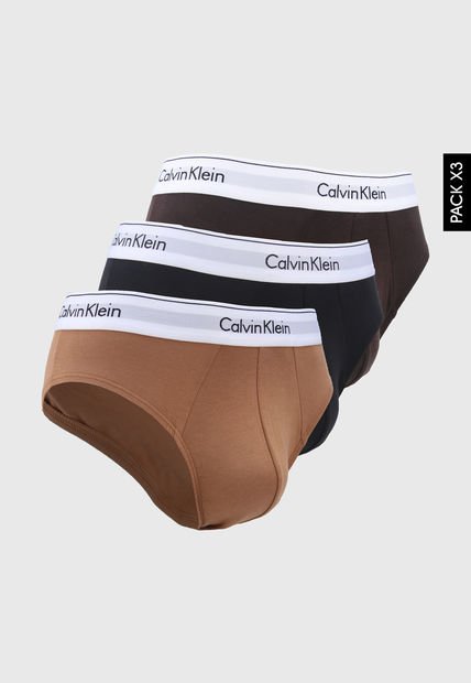 Bóxer x3 Negro-Café-Nude Calvin Klein