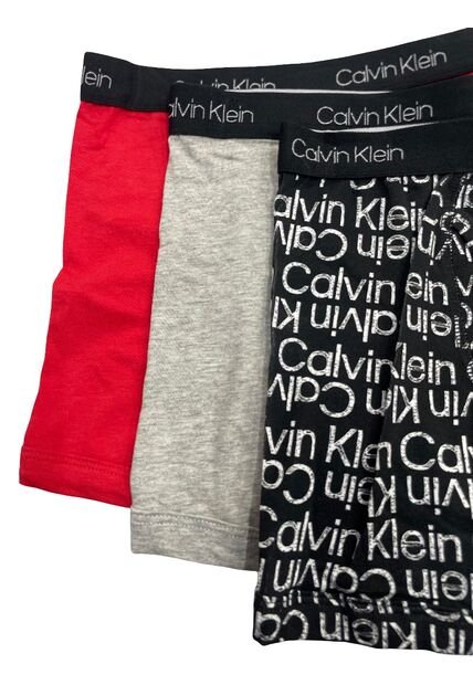 Pack Multicolor De 3 Bóxers Brief Para Niño Calvin Klein