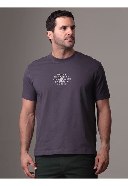 Camiseta Negra Con Gráfico De Sello NYC Calvin Klein