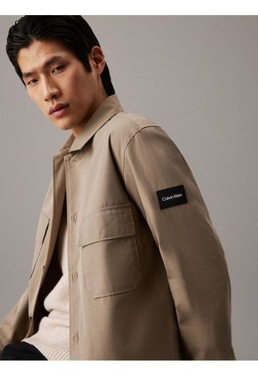 Sobrecamisa Beige De Sarga Boxy Calvin Klein