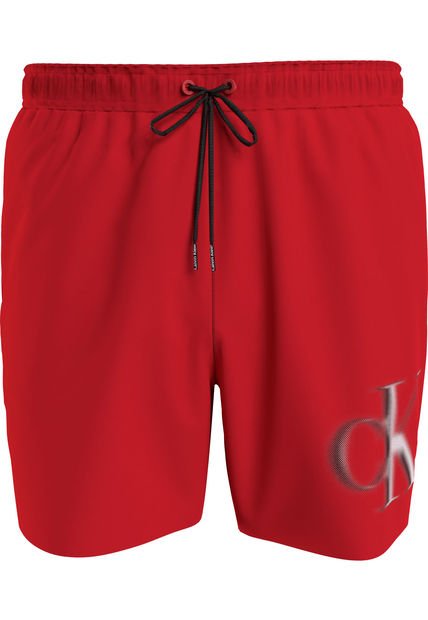 Pantaloneta Roja De Baño - Ck Monogram Para Hombre Calvin Klein